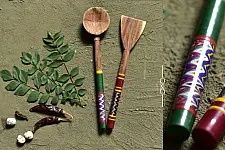Rasoi ✯ Kutch lacquer ladles { Set of Two } ✯ 12